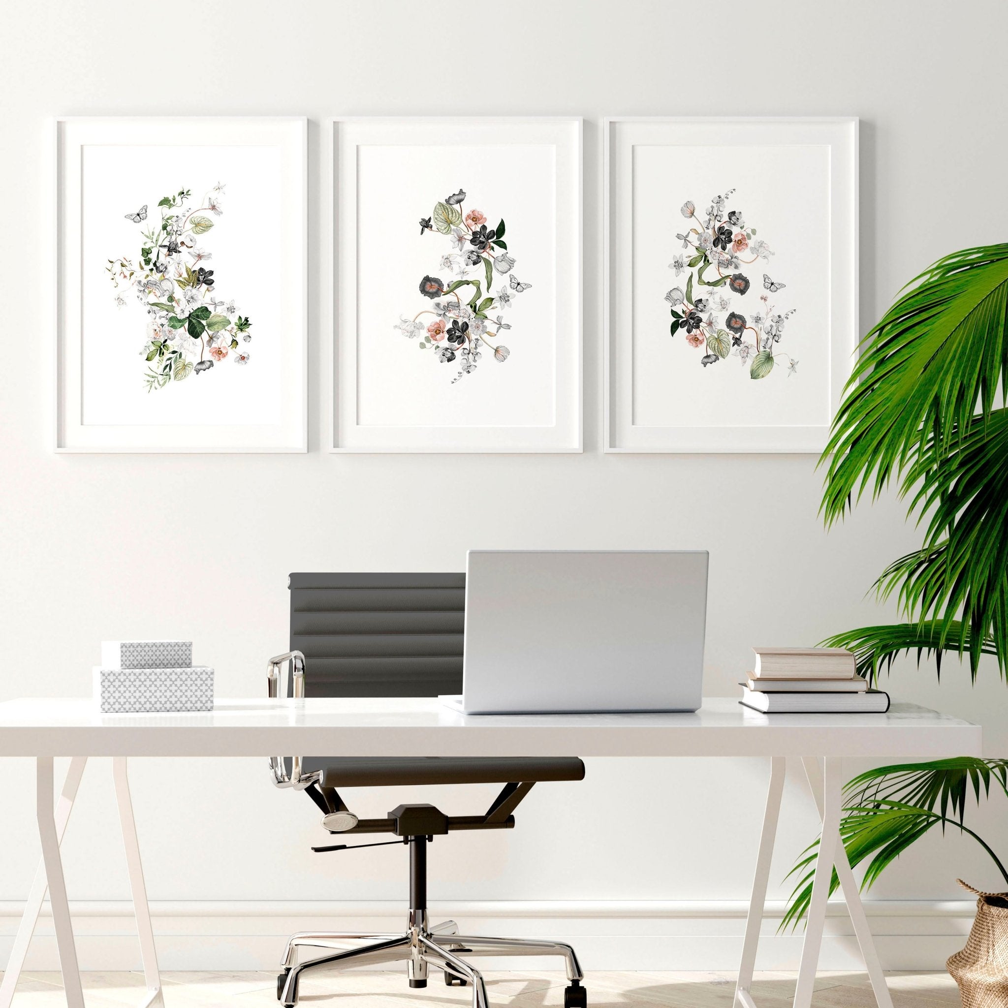 Paintings for home office | set of 3 wall art prints