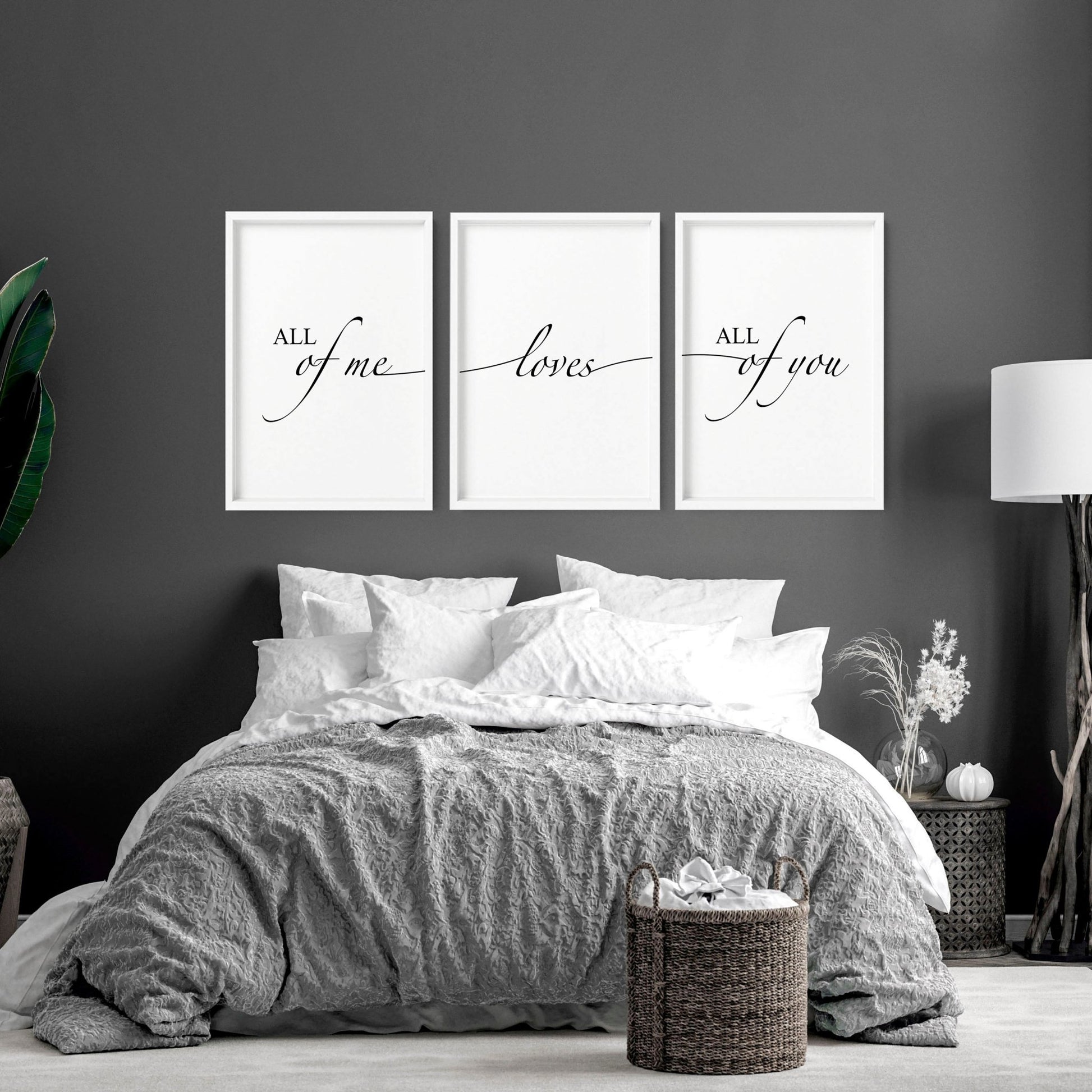 Paper anniversary gift | set of 3 wall art prints for Bedroom - About Wall Art