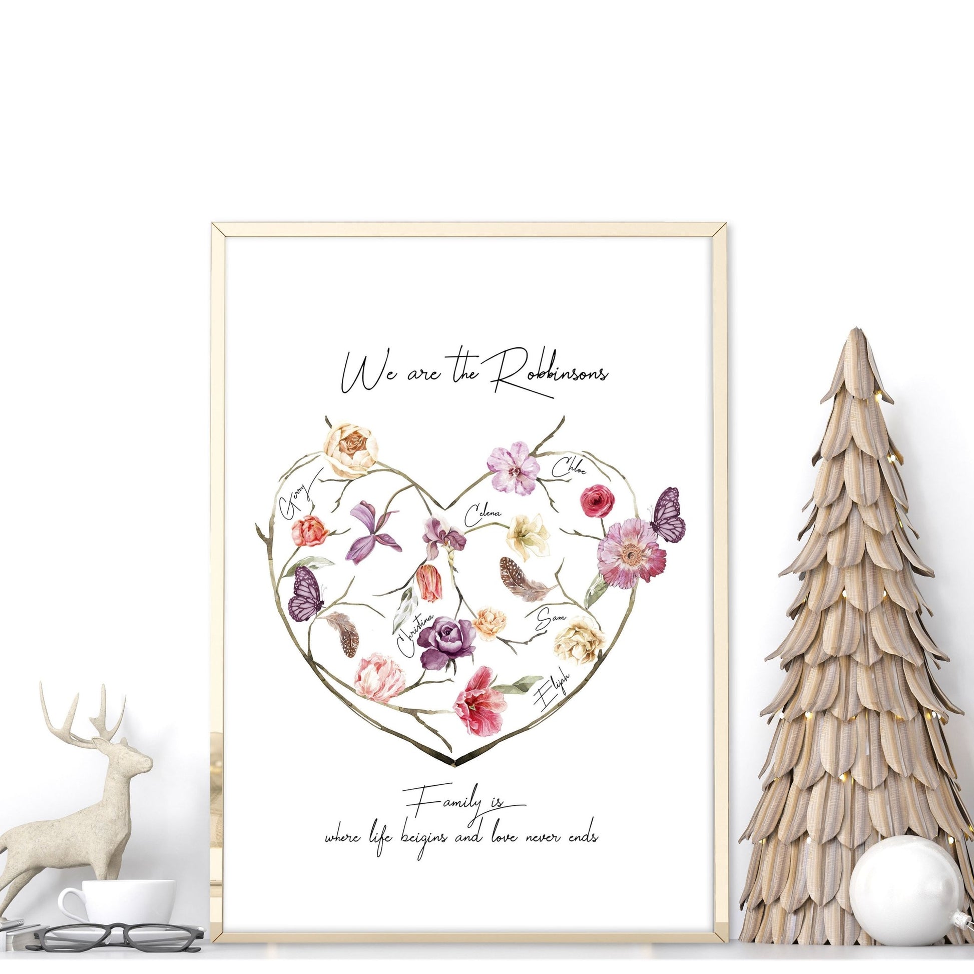 Family tree design wall art print