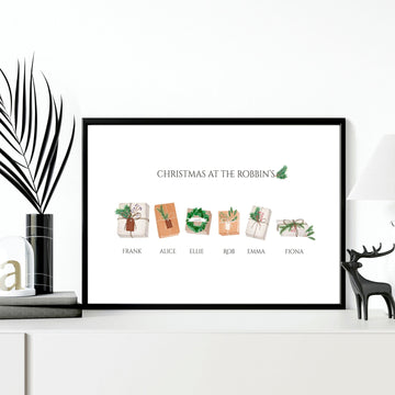 Personalized Mom and Dad Christmas gift | wall art print - About Wall Art