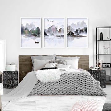 Pictures for bedrooms | set of 3 Japanese wall art prints