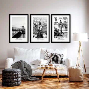 Posters for living room | set of 3 Paris wall art prints