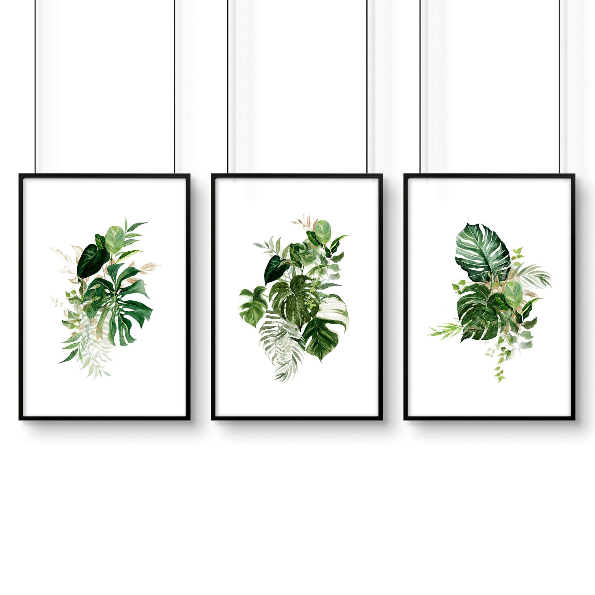 Print for bathroom wall | set of 3 Tropical wall prints