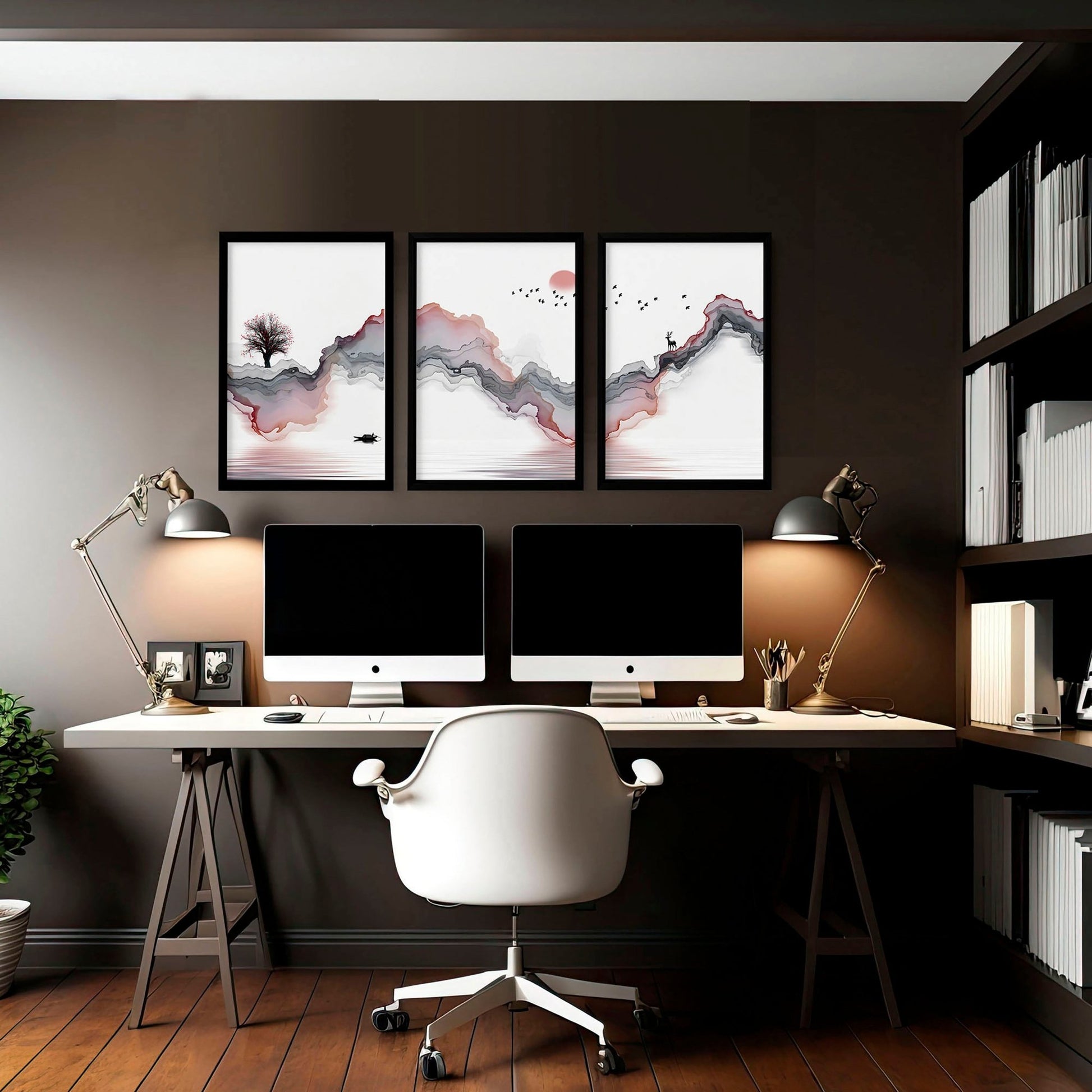 Prints for offices | set of 3 framed wall art