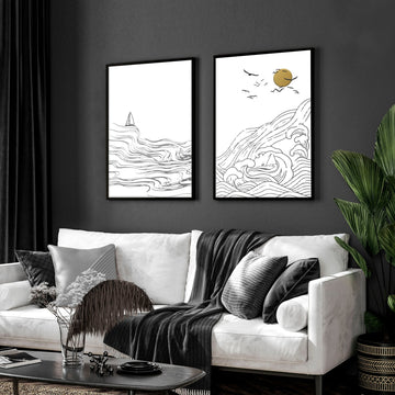 Prints living room | set of 2 wall art prints - About Wall Art