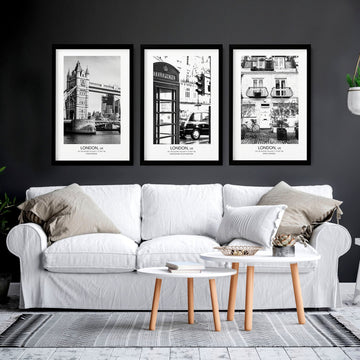 Prints of London | set of 3 wall art prints for living room