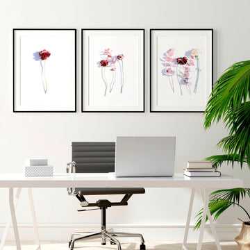 Shabby Chic Home Office Decor para mujeres enmarcado 3 piezas wall art print Set, Cottage Core Designer Wall Art prints Office Professional Decor