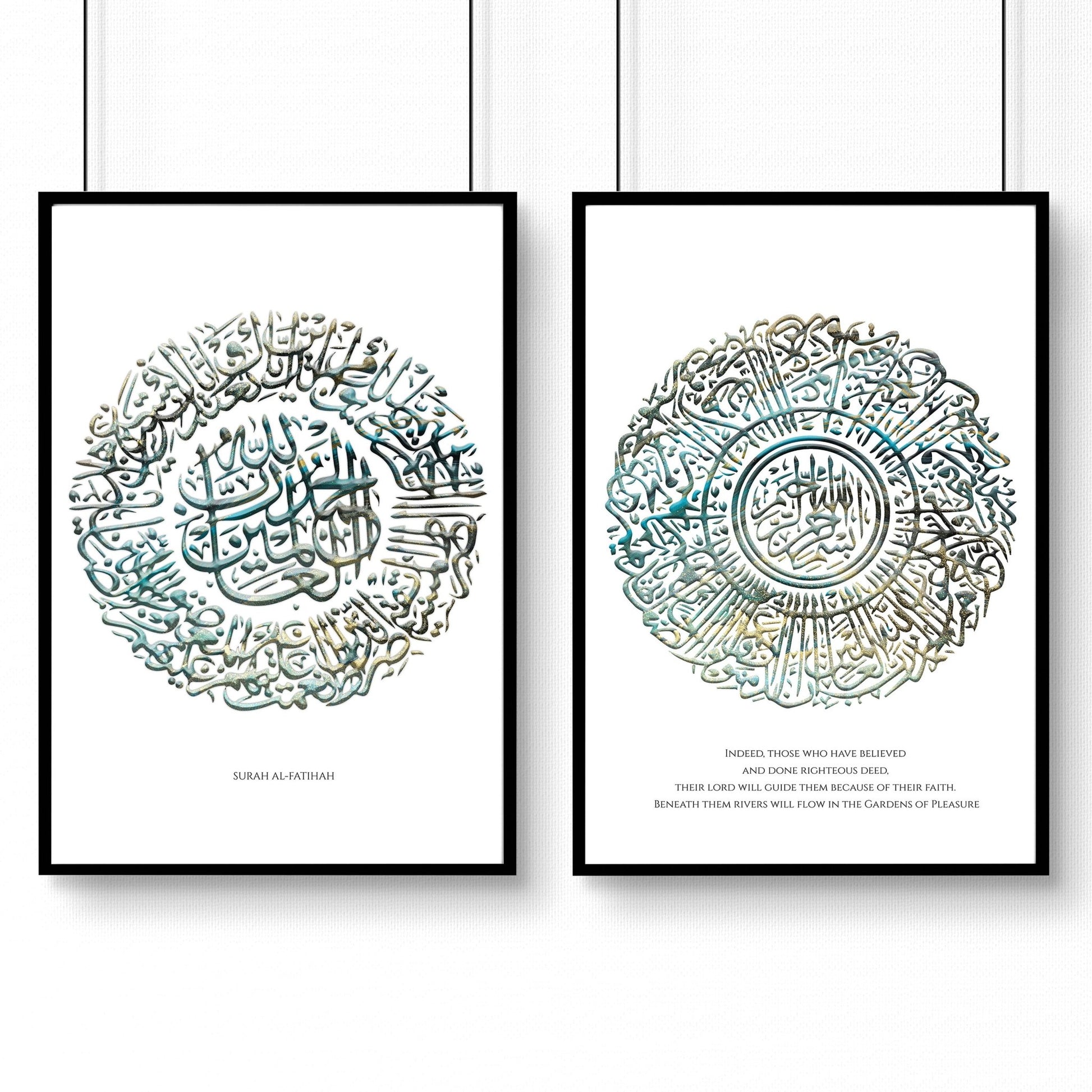 Ramadan Mubarak decoration for bedroom | set of 2 wall art prints