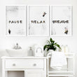 Wall decor for bathroom | set of 3 relaxing wall art