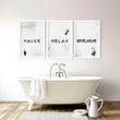 Wall decor for bathroom | set of 3 relaxing wall art