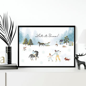 Scandinavian Christmas decor | wall art print