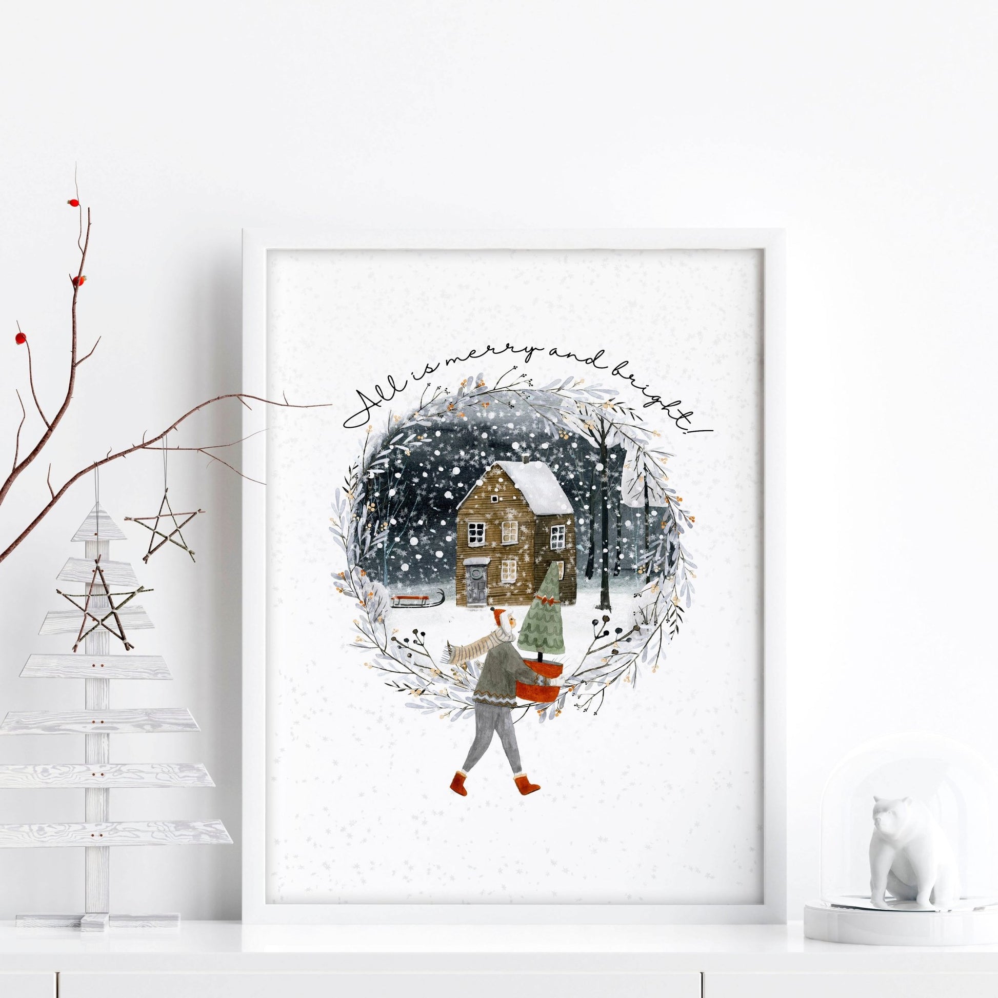 Scandinavian Christmas decoration | wall art print - About Wall Art