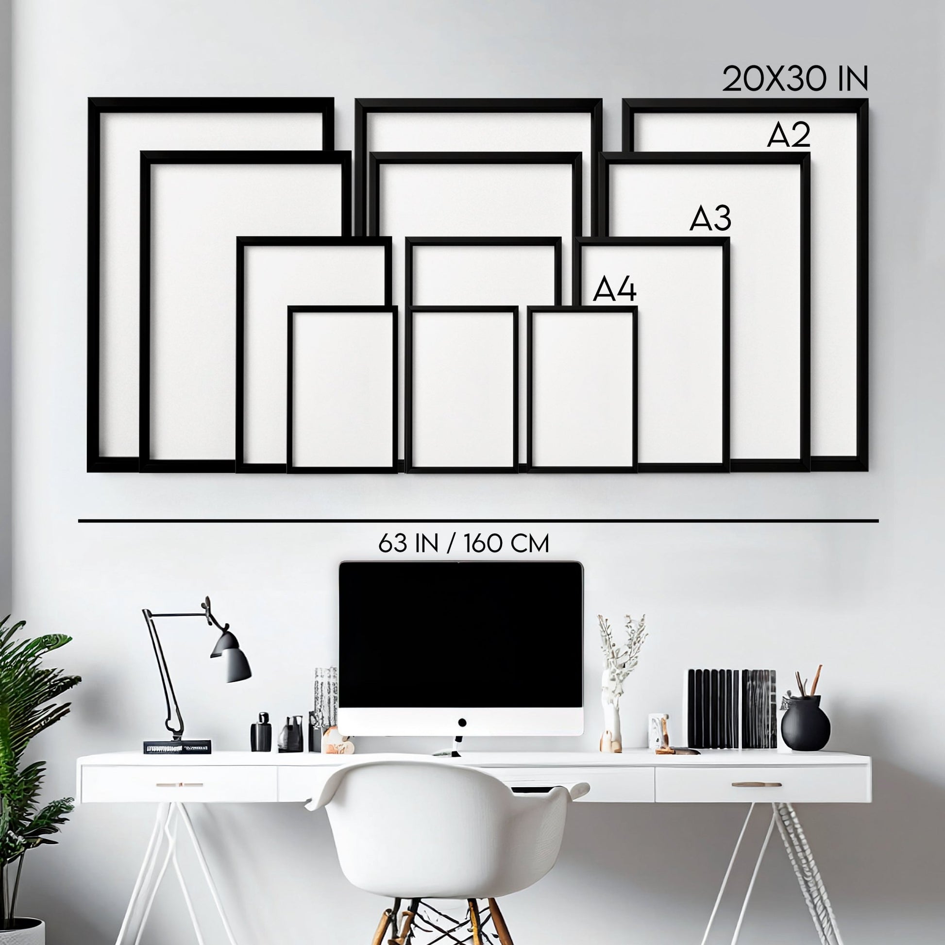 Scandinavian style decor for office | set of 3 wall art prints - About Wall Art