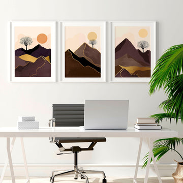 Scandinavian style decor for office | set of 3 wall art prints - About Wall Art