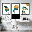Set of 3 wall prints | Modern Botanical Home office decor
