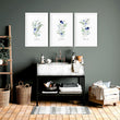 Art for bathroom wall | set of 3 Shabby Chic Floral wall art