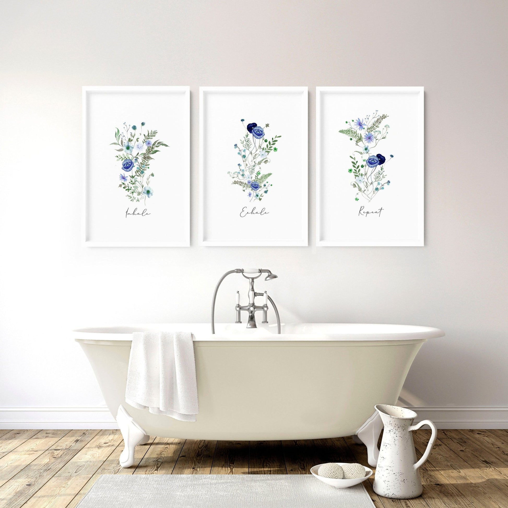 Shabby Chic art for bathroom walls | set of 3 wall art - About Wall Art