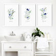 Art for bathroom wall | set of 3 Shabby Chic Floral wall art