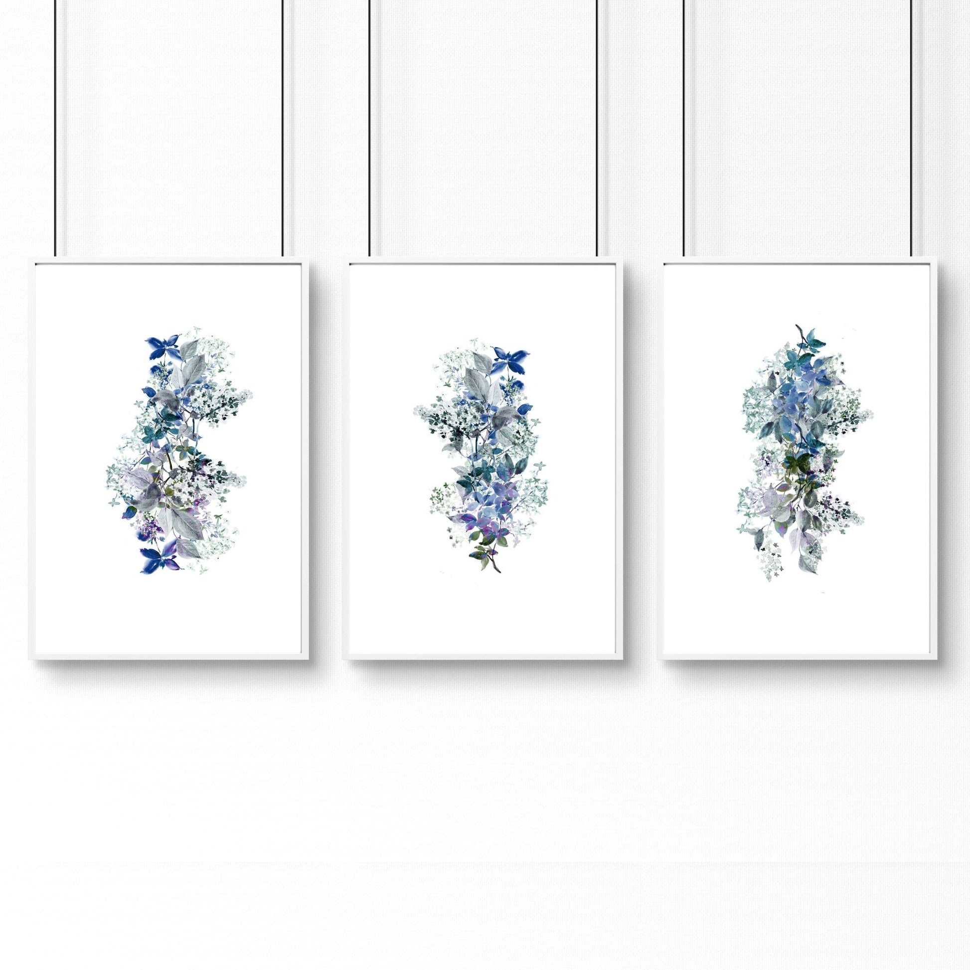 Shabby chic bedroom sets of 3 wall art prints