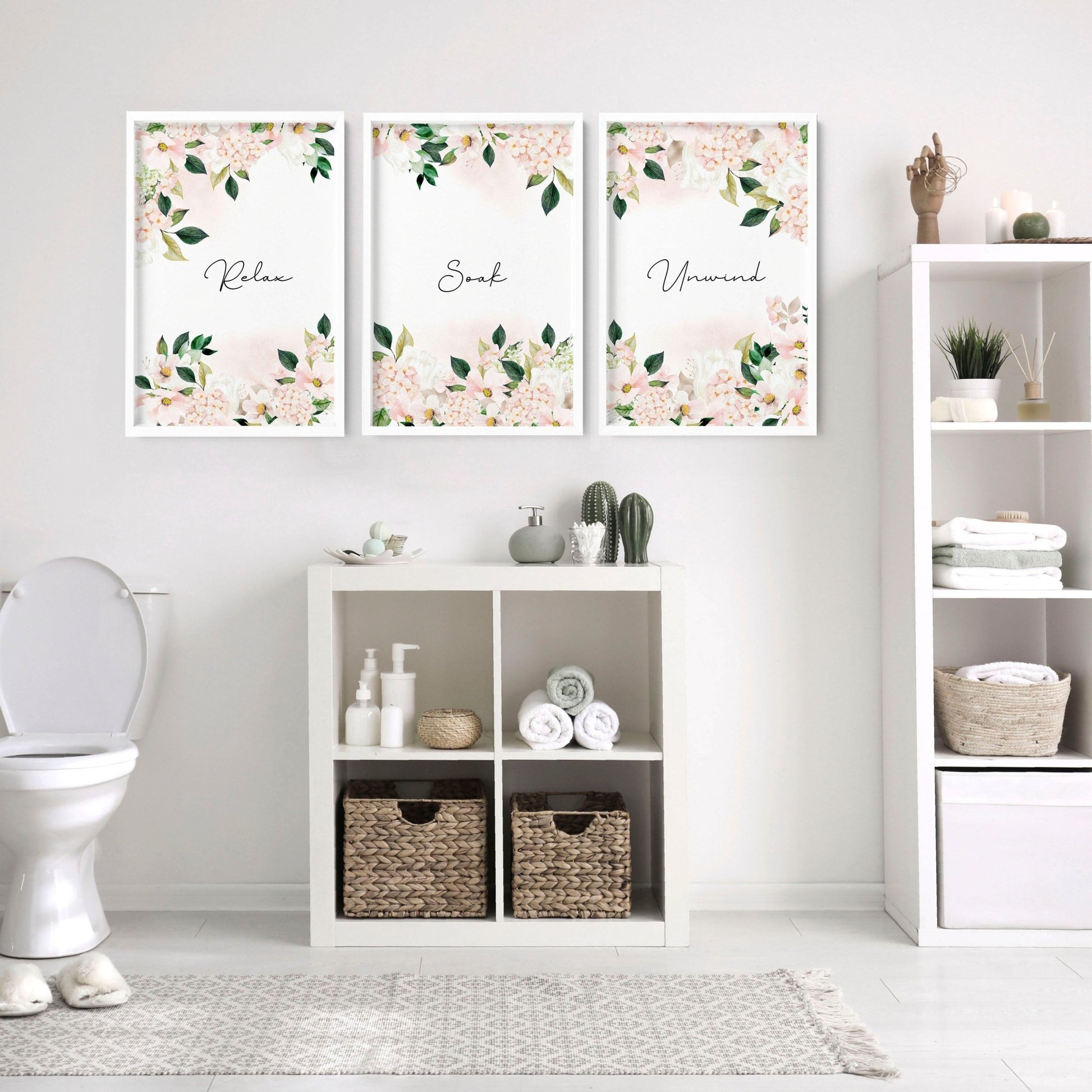 Shabby Chic Wall Hangings | set of 3 bathroom art prints - About Wall Art