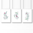 Prints for bedroom walls | set of 3 Shabby Chic wall art