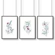 Prints for bedroom walls | set of 3 Shabby Chic wall art