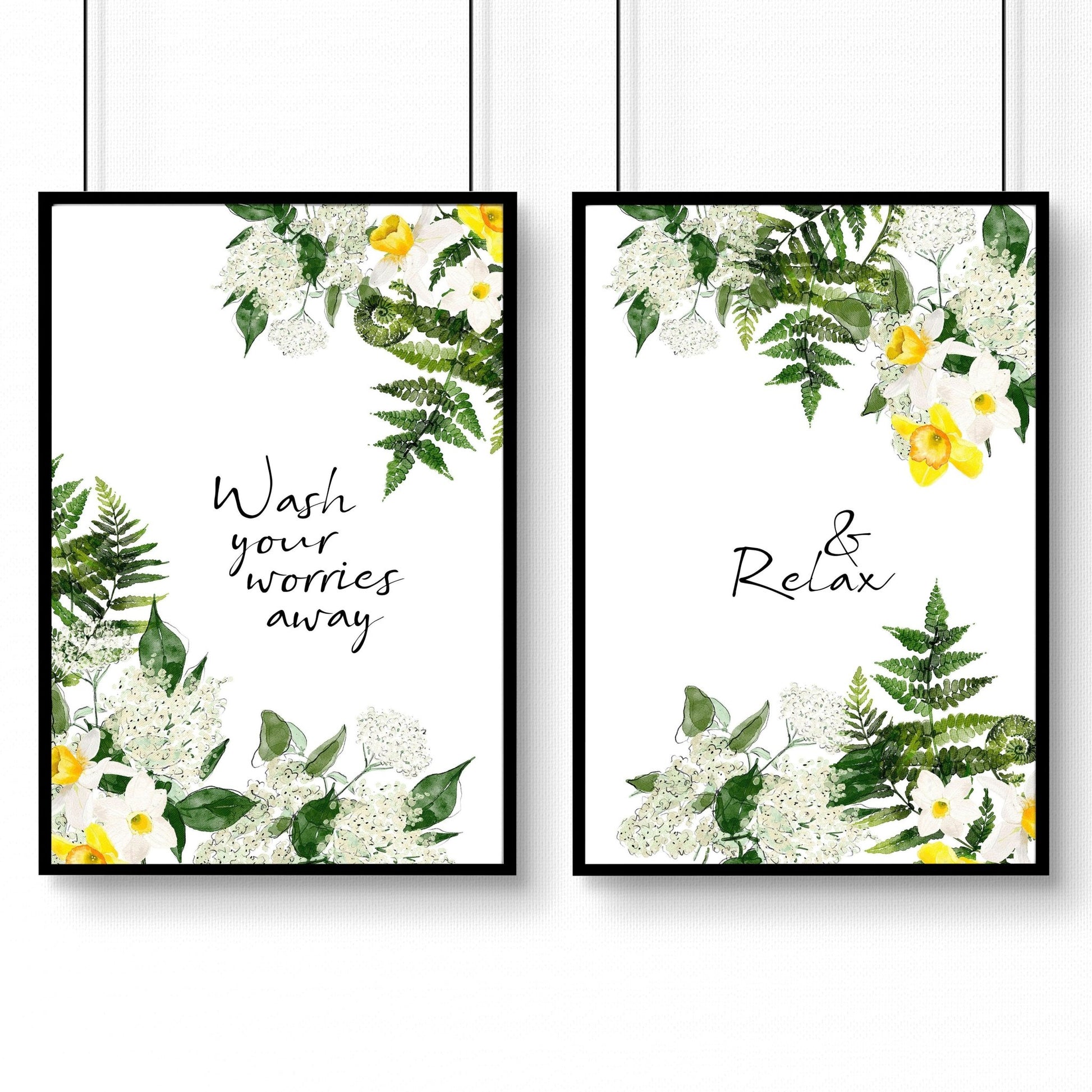 Small pictures for bathroom | set of 2 wall art prints