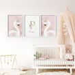 Swan Nursery wall decor | set of 3 wall art prints