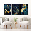 Living room artwork | set of 3 Teal wall art prints