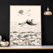 Chinoiserie prints | set of 2 Japanese Crane Art wall art