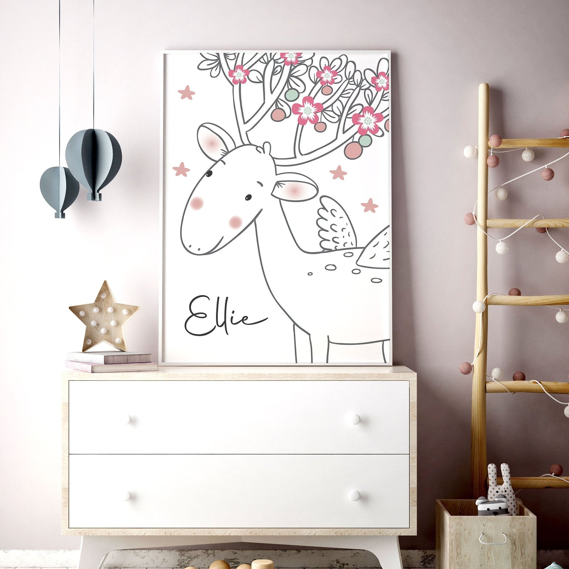 Unicorn name and Fairy Nursery wall decor | set of 3 wall art prints