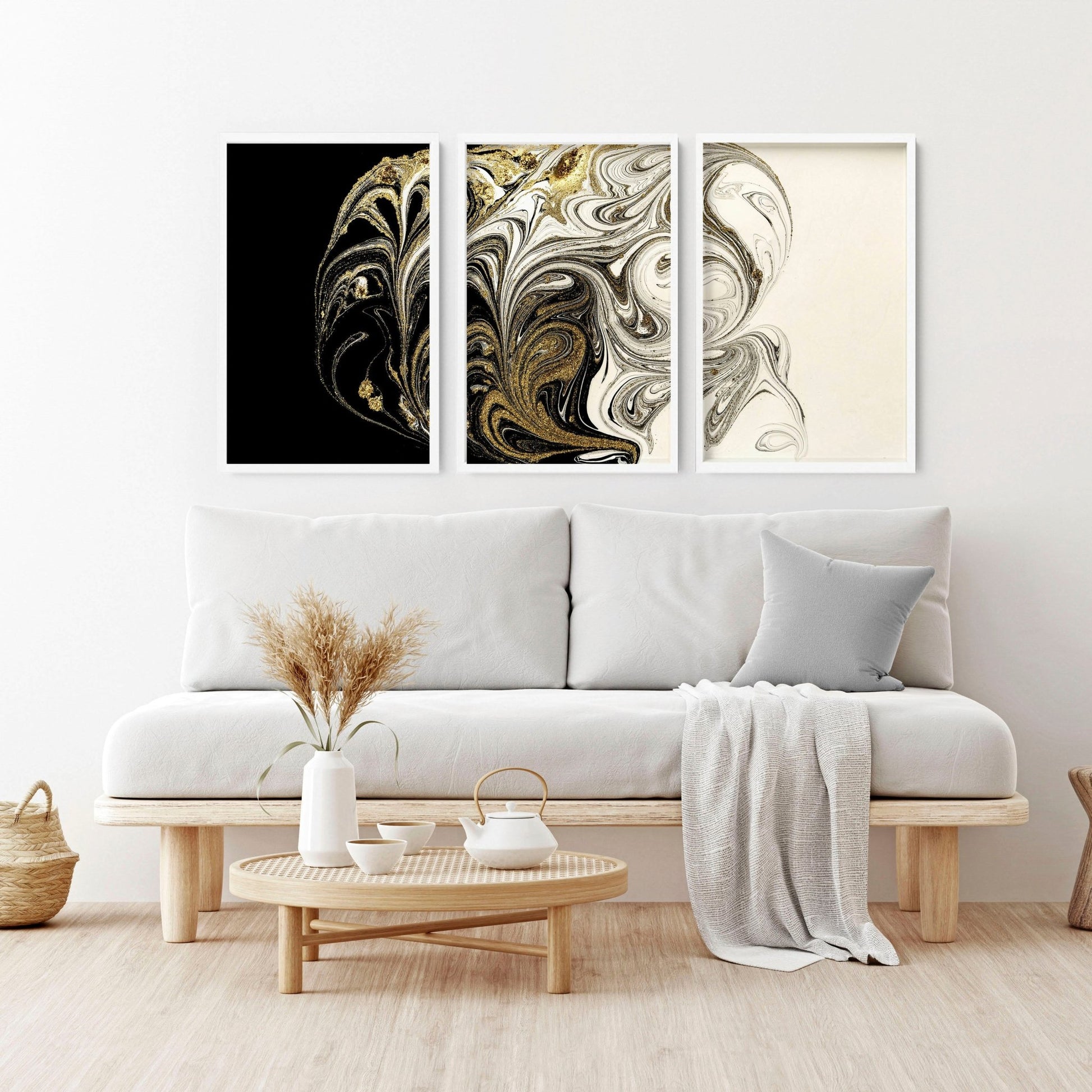 Unique wall art for living room | set of 3 wall art prints