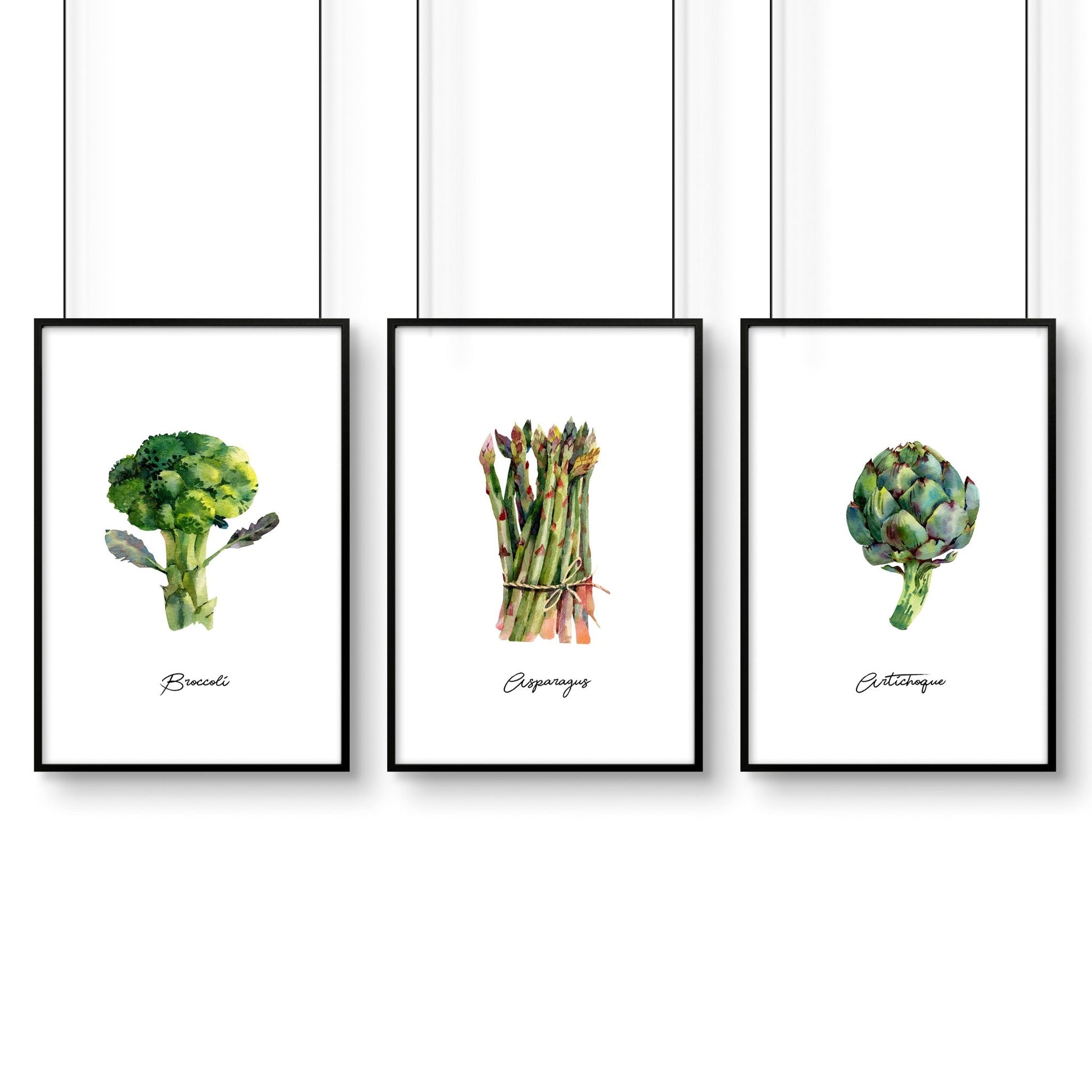 Vegetables Wall Art Prints for Kitchen | set of 3 wall art prints - About Wall Art