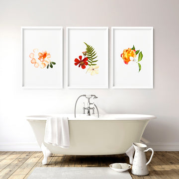 Wall art for a bathroom | set of 3 wall art prints
