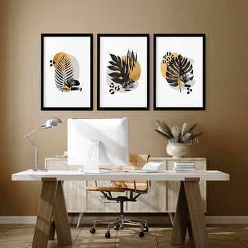 Wall art for a home office | set of 3 Tropical wall art prints