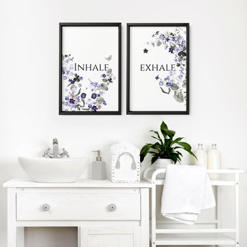 Bathroom wall decoration | set of 2 framed wall art prints