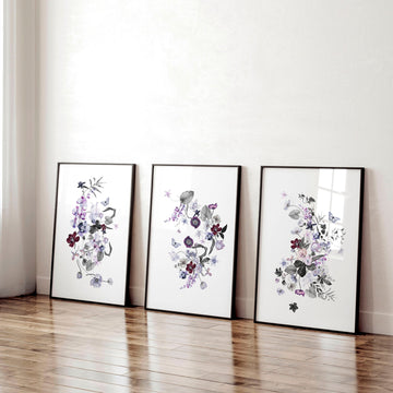 Prints of flowers | set of 3 wall art prints for office - About Wall Art