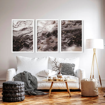 Wall art for living room | set of 3 Marble prints