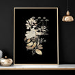 Wall art gold Floral for living room | set of 3 wall art prints
