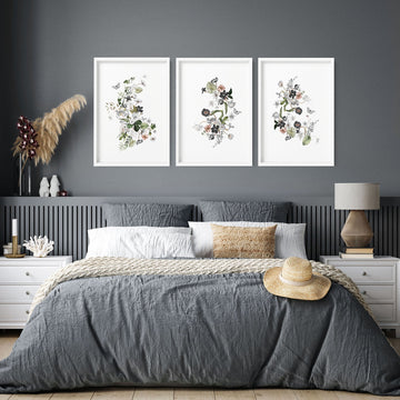 Wall art in bedroom | set of 3 prints