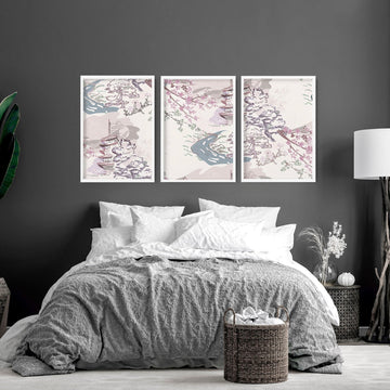 Wall art in bedrooms | set of 3 prints - About Wall Art
