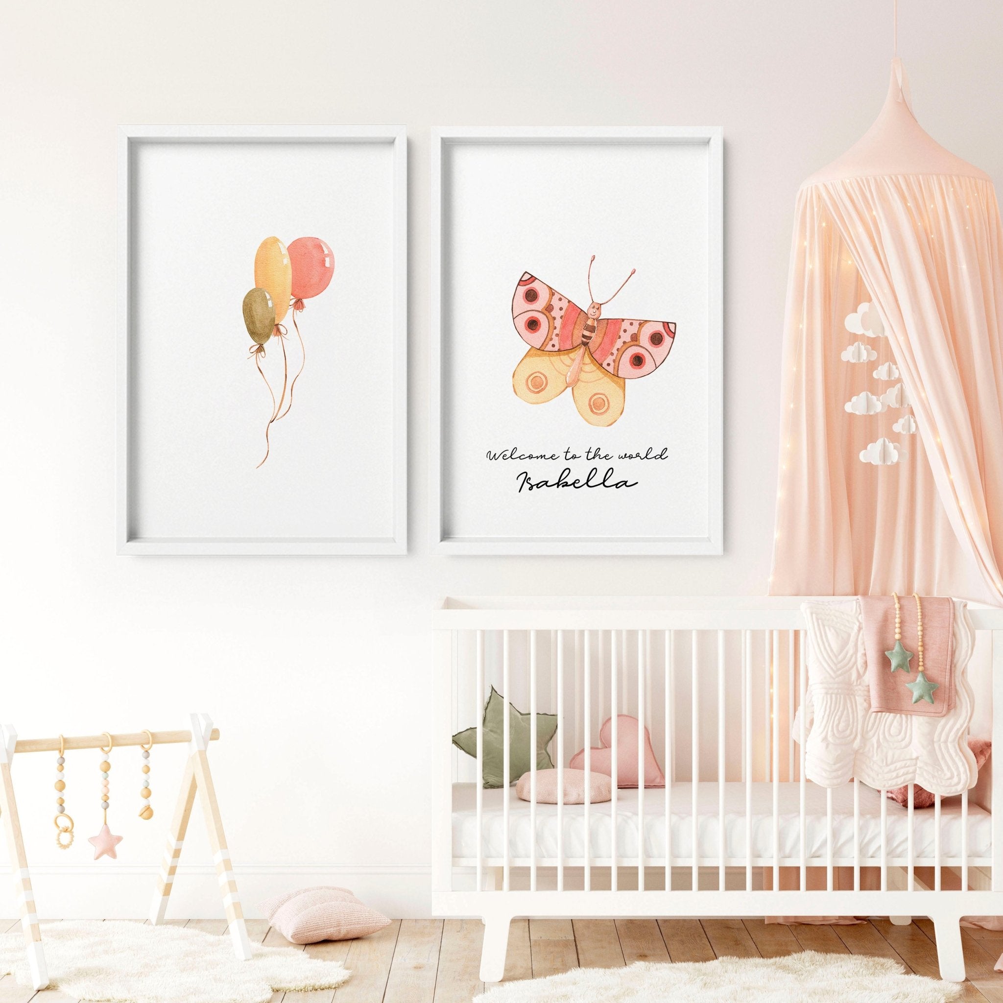 Nursery art wall decor | set of 2 framed wall art