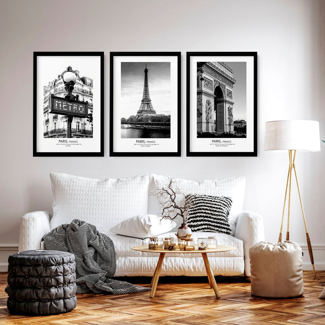 Wall art prints living room set of 3 Paris prints About Wall Art