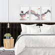 Wall pictures for bedrooms | set of 3 Japanese wall art