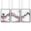 Wall pictures for bedrooms | set of 3 Japanese wall art