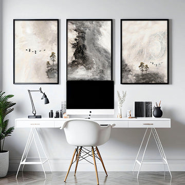 Wall pictures for office | set of 3 Scandinavian wall art prints