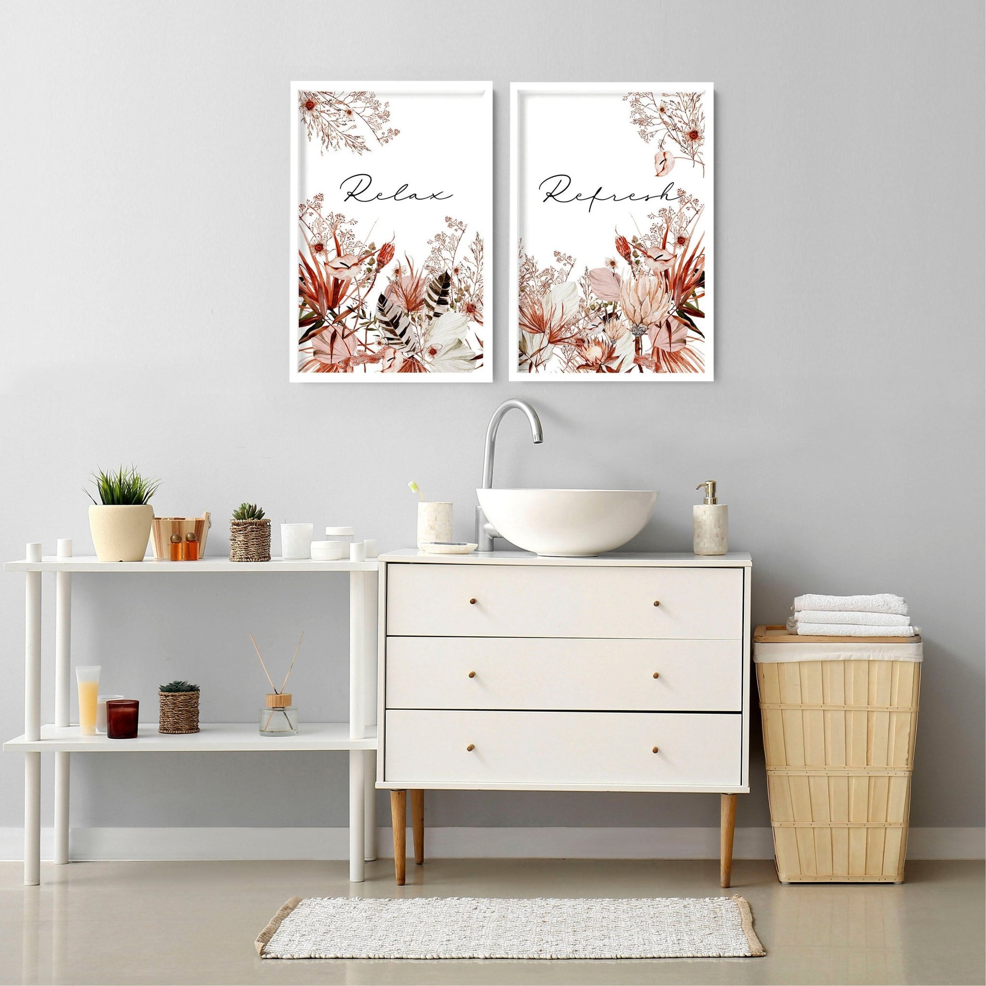 Wall prints for bathroom | Set of 2 art prints - About Wall Art