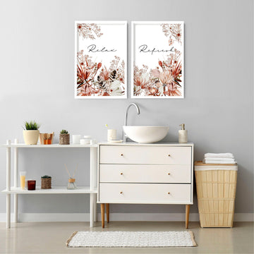 Wall prints for bathroom | Set of 2 art prints