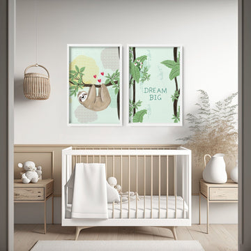 Wall prints for nursery | set of 2 Sloths wall art prints