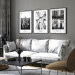 White and black art for living room | set of 3 New York wall prints